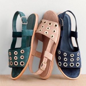 🍒J. CREW Slingback Suede Sandal w/ Grommets